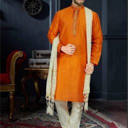 Art Silk Printed Beige Men Dupatta-17