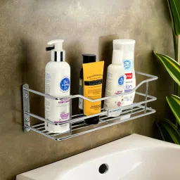 Stainless Steel Bathroom Shelf for Wall | 12 Inch | Silver Stainless Steel Wall Shelf-picture-9