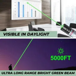 MOOZMOB Green Laser Pointer 1000nm Long Range Pointer Presentation Laser Light image 2