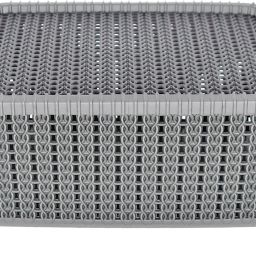 Plastic Multipurposes Large M 20 Plastic Basket, Organizer With Lid (Grey) -46HH070 Storage Basket-15
