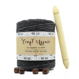| Single Strand Cotton Macrame Cord (100 M, 3mm) | DIY-Project - Charcoal Charcoal-14