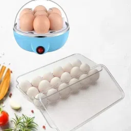 18 Grid Egg Storage & 7 Egg Boiler(Soft, Medium,Hard)For Fast Steaming & Boiling 18 Grid Egg Storage Box Combo With 7 Egg Boiler For Fast Steaming & Boiling_16 Egg Cooker-picture-19