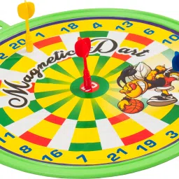 dandles Magnetic Dart Board Game Double Sided Magnet Board with 3 Darts 30 cm Dart Board image 3