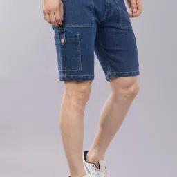 Solid Men Blue Denim Shorts-21