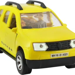 Pull Back Renault Duster Car | Opening Doors | Miniature Scaled Models || Dinky Cars |-Yellow Colour-image-35