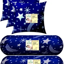 3 Cushion And 2 Bolster Microfibre Nature Bolster Pack of 5-image-96
