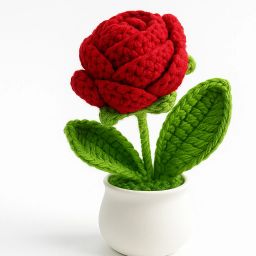Red Rose Artificial Flower with Pot-image-15