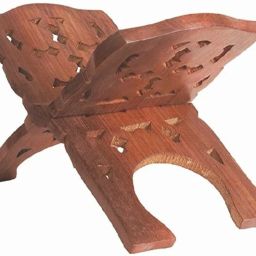 Divine Edge Wooden Pooja Book Stand – A Sacred Companion for Your Spiritual Wooden Brown Rehal-image-60