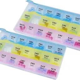 21 DAYS Pill Medicine Organizer | Reminder Storage Box 21 Days or 3 Weeks | Pack of 2 Pill Box-33