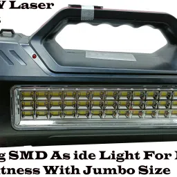 mitsales 2 Km Long Range Light With 100 W Laser Light ,Dual Modes Function With 36 Big SMD As Side Light For Super Brightness & Jumbo Size With Strong ABS Plastic Body With AC Wire For Charging Function 10 hrs Torch Emergency Light image 2