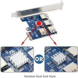 microware PCIe Splitter 1 to 4 PCI-Express, PCI-E 1X to External 4 USB 3.0 Adapter Network Interface Card image 4