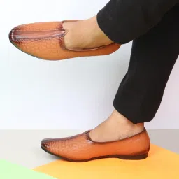 Party Wear Wedding Embossed Design Slip On Ethnic Juttis and Mojaris For Men-image-84