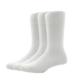 Van Heusen Men Pack Of 3 White Solid Calf-Length Socks-image-87