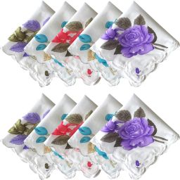 S4S Pack of 10 Women's 100% Cotton ["Multicolor"] Handkerchief-image-32