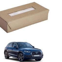 Car Tissue Box Paper Tissue Holder Beige with 200 Sheets(100 Pulls) For Audi Q5 Vehicle Tissue Dispenser-29