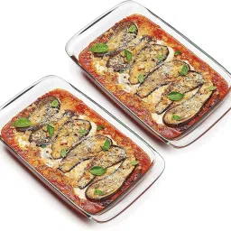 Glass Serving Bowl Borosilicate Glass Rectangle Baking Dish Microwave Oven Safe, 1000ML-image-24