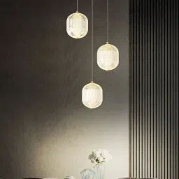 3 LIGHT ACRYLIC METAL CHANDELIER CEILING HANGING LIGHTS - WARM WHITE Ceiling Light Ceiling Lamp-image-4