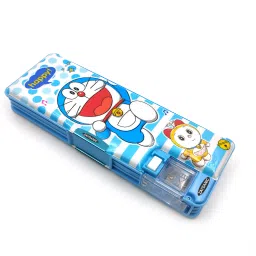 Inbuilt Sharpener with LED Lamp Light & 2 Side Compartment, Magnetic Pencil Box Doraemon Animated Theme Art Plastic Pencil Box-28
