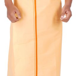 Prakasam Cotton Single(1.30x2.00mtrs-4 yard) L.kavi colour solid men's HB border dhoti Solid Men Dhoti-image-34