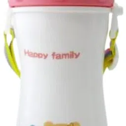 Bear Opaque Straw Feeding Sipper Twin Handle Anti Spill- Water Juice Pink-13