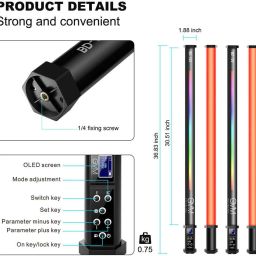 IMMUTABLE RGB LED Light Wand with Remote for Photo & Video Shoot L46 2400 lx Camera LED Light image 3