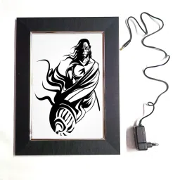 HANUMAN JI BLACK LED FRAME 11.5 BY 15.55 15.5 inch LED PHOTO FRAME-image-80