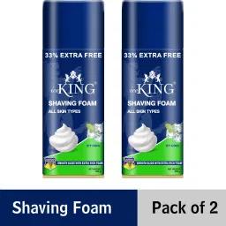 SHAVING FOAM ICY COOL(Blue) FOR ALL SKIN TYPE (Pack of 2) |800ml |-18