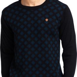 Men Solid Round Neck Black Sweater-image-65
