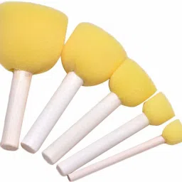 Yellow Sponge Dabber Set of 5 pc Painting Sponge Brush-image-45
