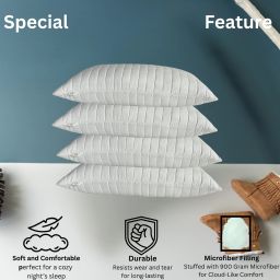 Microfiber Sleeping Pillow for Home Soft Fluffy 17x27 Inch Quilting Pillow Microfibre Solid Sleeping Pillow Pack of 4-image-82