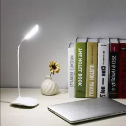 ziggy Flexible USB Led Desk Lamps/Table Lamp Study Reading Lamp USB Rechargeable Led Touch Led Lamp - White Table Lamp image 3