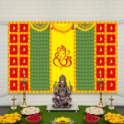Ganpati Pooja, Festival & wedding Decoration Backdrop Cloth-picture-9