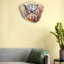 olive tree 14.5 Inches Geometric Wooden Clock-picture-9