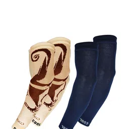 Aadikart Pack Of 2 Lightweight Soft Cotton Sports Arm Sleeves Gloves-image-45