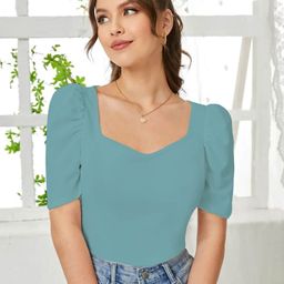 Dream Beauty Fashion Sweetheart Neck Puff Sleeve Regular Top-picture-13