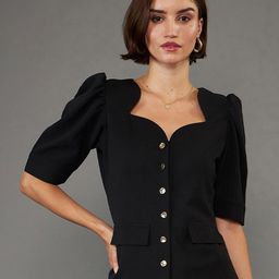 SASSAFRAS worklyf Sweetheart Neck Puff Sleeves Top-image-86