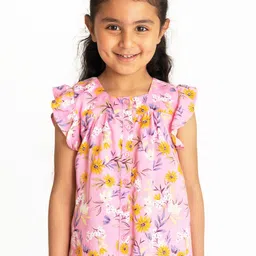 Campana Floral Printed Flutter Sleeve Top-picture-6