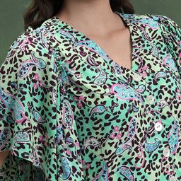 Vishudh Printed Flutter Sleeve Top image 4