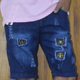 Solid Men Denim Blue Denim Shorts-image-16