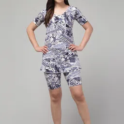 ULLAS Printed Swimming Dress With Attached Shorts-picture-29