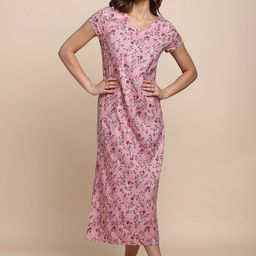 Van Heusen Floral Printed V-Neck Midi Nightdress-image-35
