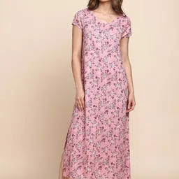 Van Heusen Floral Printed V-Neck Midi Nightdress-image-51