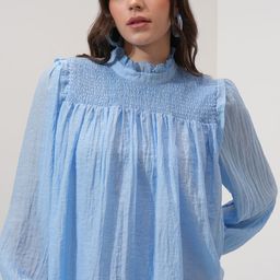 CHIC BY TOKYO TALKIES Women High Neck Bishop Sleeves A-Line Top-22