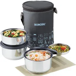 Carry Fresh Stainless Steel 3 Containers Lunch Box-picture-8