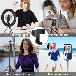 AMUSING 360-Degree Cell Phone Holder with Adjustable Clamp Phone Tripod Mount Adapter Tripod, Tripod Bracket, Monopod image 5