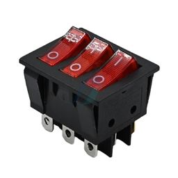 ROCKER SWITCH-KCD3-301-3N Three Pole Three Throw ON OFF Illuminated image 1