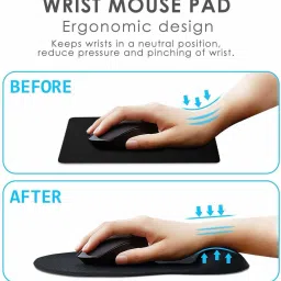 CLUSPEX Mouse Pad with Gel Wrist Rest Support, Ergonomic Mouse Cushion with Non Slip Rubber Base Mouse Pad for Laptop, Computer, Gaming, Office Mousepad image 5