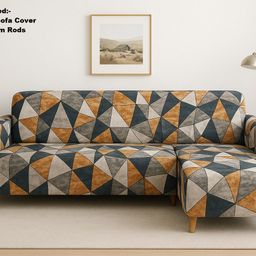 prabhnoor Polyester Geometric 3+3 Seater L-Shape Sofa Cover-picture-10