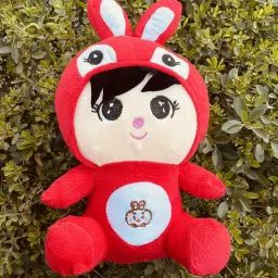 Cute Boy with Bunny Cap & embroidery eyes Super Soft & Cute Plush Stuffed Toy- 25 cm-image-37