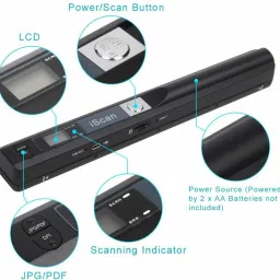 microware 2019 Hot Mini Portable 900DPI A4 Book Scanner LCD Display JPG/PDF Format Document Image Iscan Handhold Scanner Cordless Portable Scanner image 2